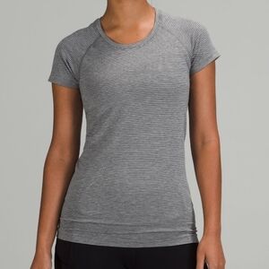 Lululemon Swiftly Tech Short Sleeve Shirt 2.0 Tetra Stripe Asphalt Grey Size 10